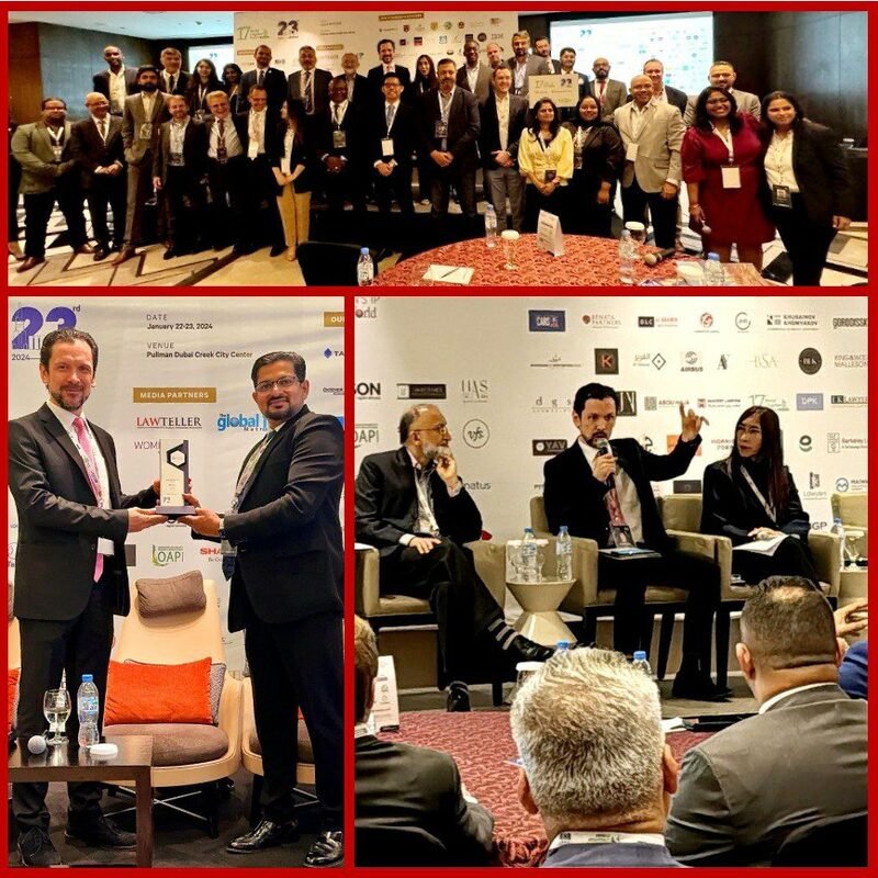 Dr. Sandjar receiving IIPLA Patent Attorney of the Year award